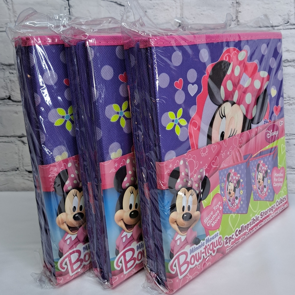 'DISNEY' STORAGE CUBE UNIT MINNIE MOUSE "BOWTIQUE" FOLDING 6-PIECE SET - Picture 6 of 16
